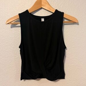 ALO Yoga Black Twist-Front Tank Top